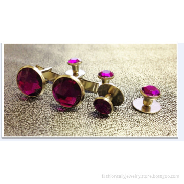 Purple Royal Silver Wedding Party Gift Shirt Crystal Cufflinks Chl2014079
